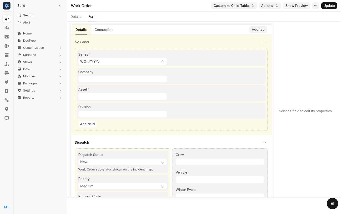 Customize Form on a service request in OneCity Canada, where a field can be shown, hidden or made mandatory.